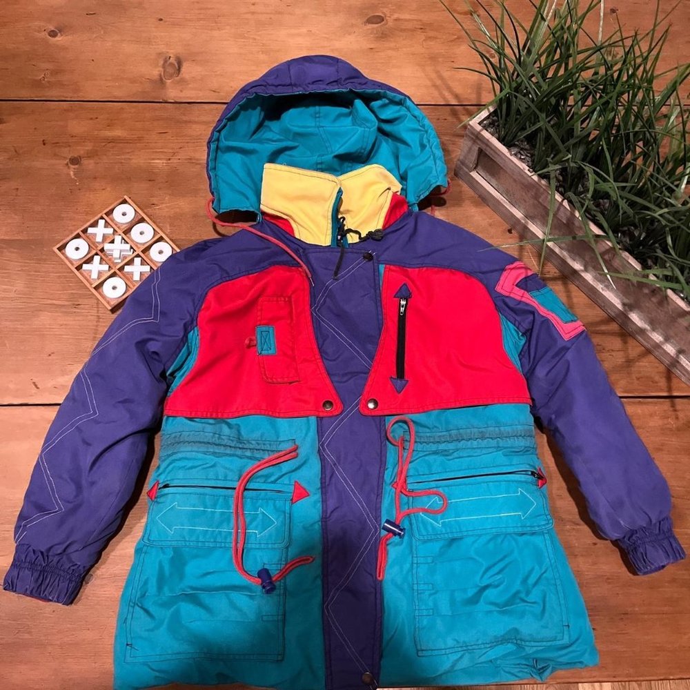 Vintage 90s Funclub multi color winter jacket